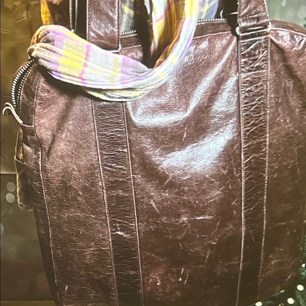 🎒RUDSAK — Distressed Leather Laptop Tote — Chocolate Brown — OS / H